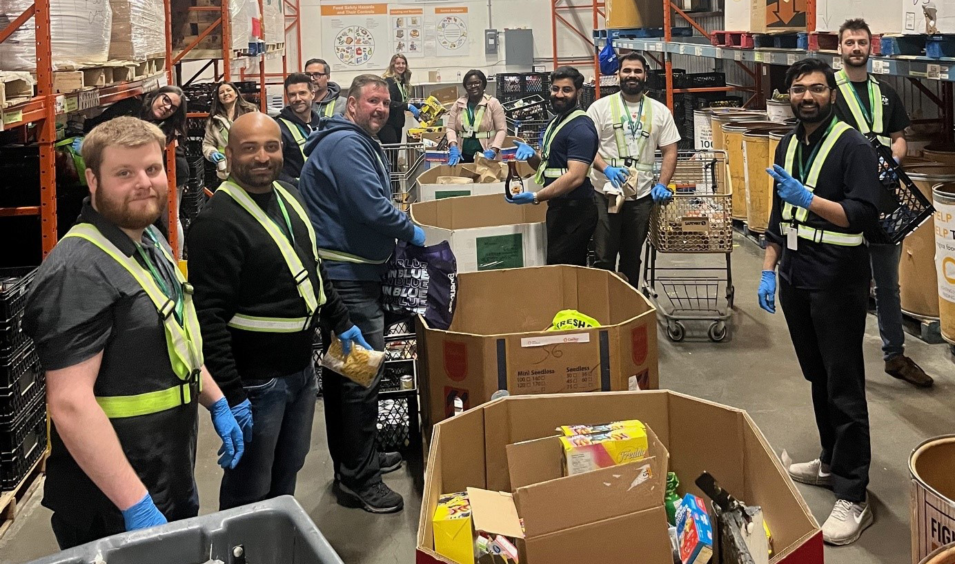 People sorting donations