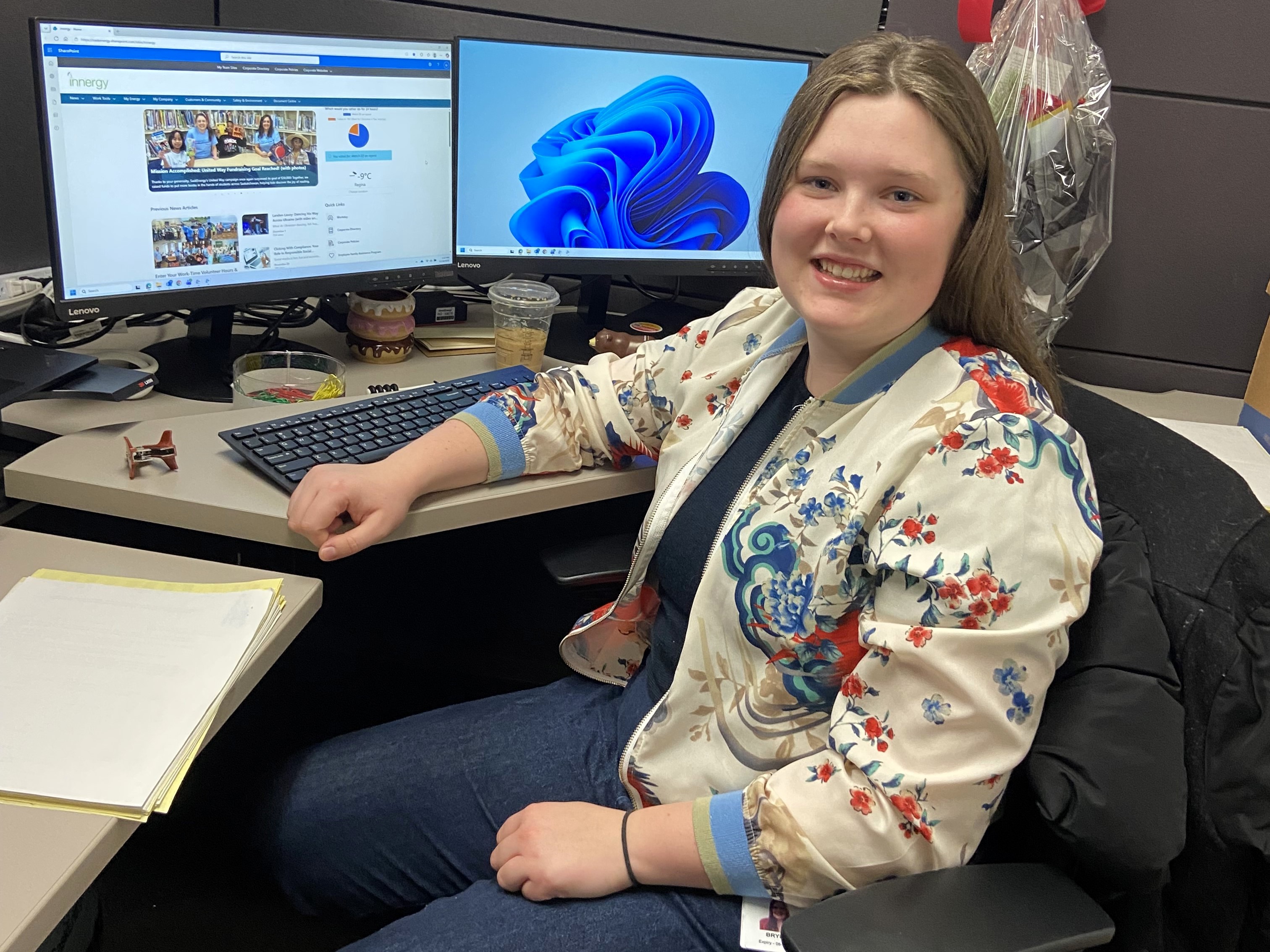 Brylee Jeffries at her desk