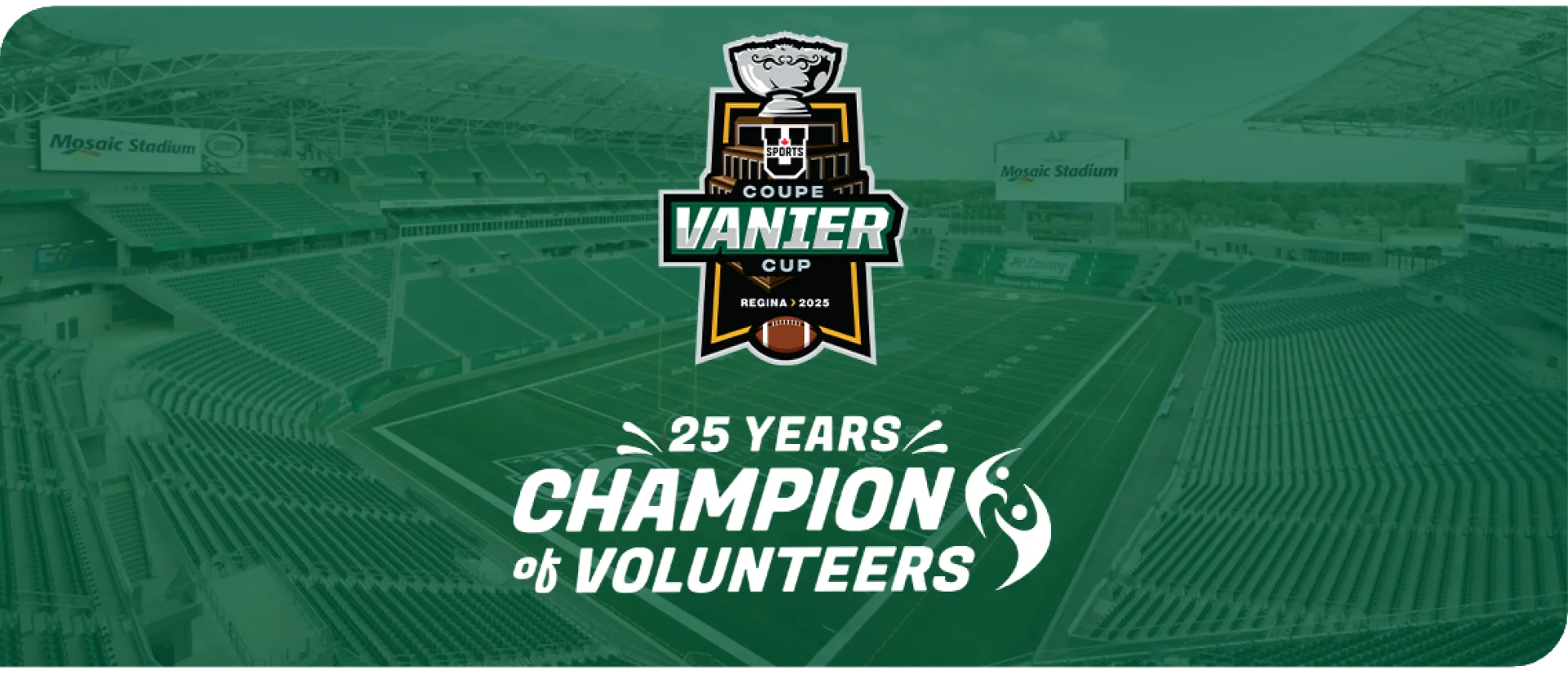 Vanier Cup and Champion of Volunteers logos