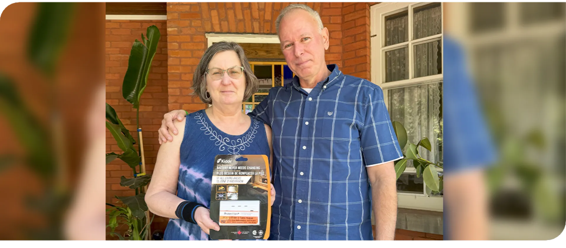 Linda and Jim Dickenson outside their home.