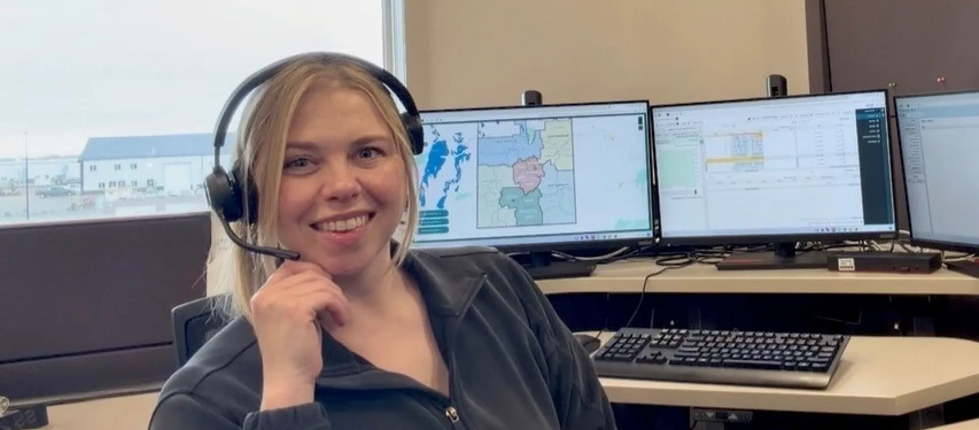 SaskEnergy PDR at her desk