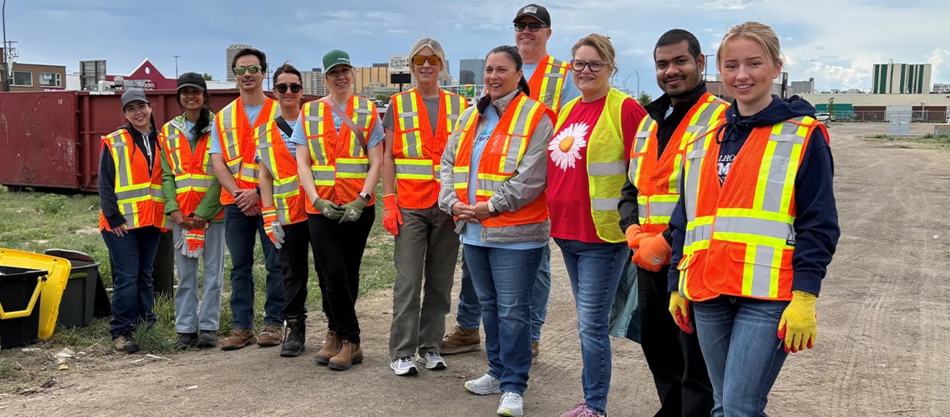 Group photo of volunteers at North Central Community Cleanup
