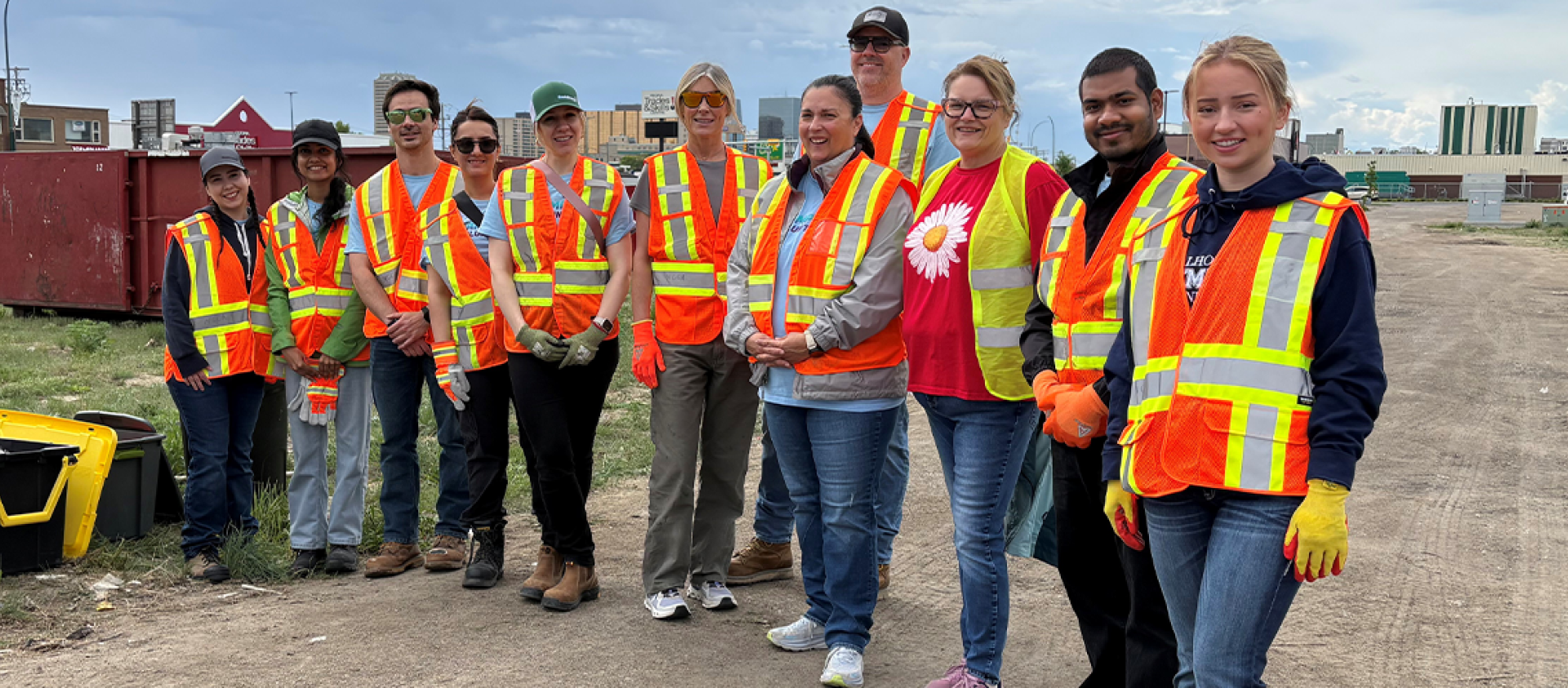Group photo of volunteers at North Central Community Cleanup