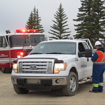 SaskEnergy Truck and fire truck
