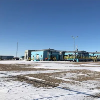 SaskEnergy compressor station in winter.