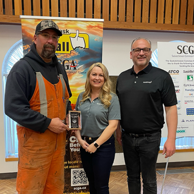 One of the award winners with SaskEnergy representatives.