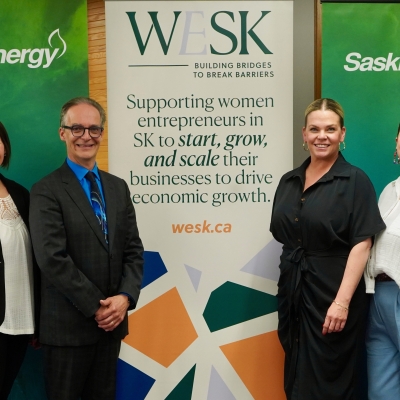 Representatives from SaskEnergy and WESK at the Charter signing.