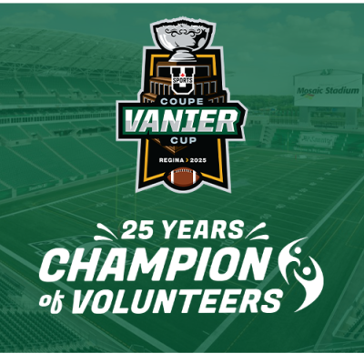 Vanier Cup and Champion of Volunteers logos