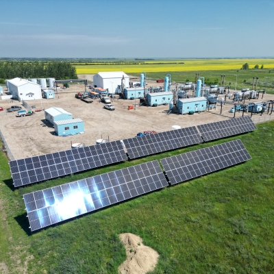 The solar array installation at SaskEnergy's Asquith Compressor Station