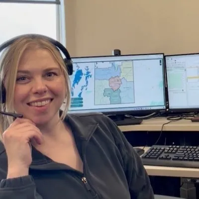 SaskEnergy PDR at her desk