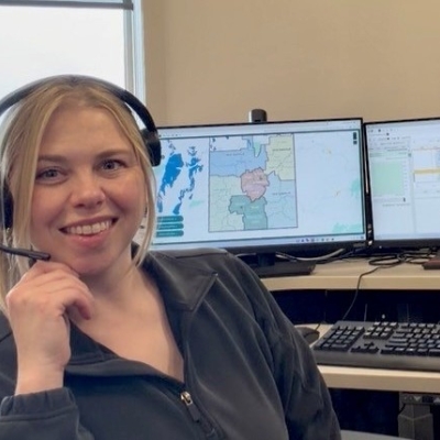 SaskEnergy PDR at her desk
