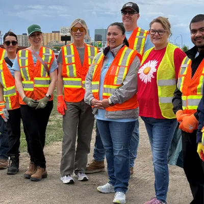 Group photo of volunteers at North Central Community Cleanup