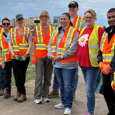 Group photo of volunteers at North Central Community Cleanup
