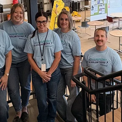 Employees volunteering at the Friendship Inn in Saskatoon