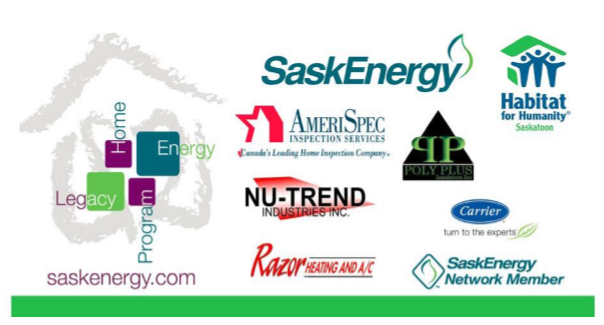 Nu-Trend Industries, Poly Plus, Carrier, SaskEnergy Network Member, Razor Heating and A/C, Habitat for Humanity Saskatoon, AmeriSpec Inspection Services