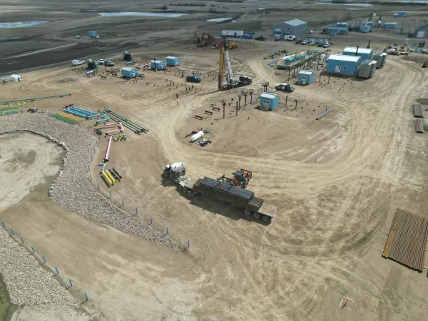 Ongoing work at SaskEnergy's Prud'homme Compressor Station.