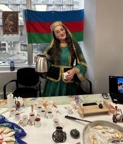 Shahla highlights Azerbaijan with a traditional tea service.