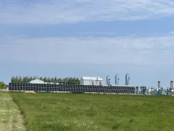 SaskEnergy compressor station with solar panel installation.