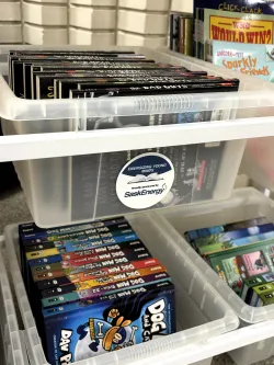 Books on a shelf