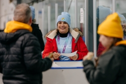 Volunteer helping at Saskatchewan Winter Games