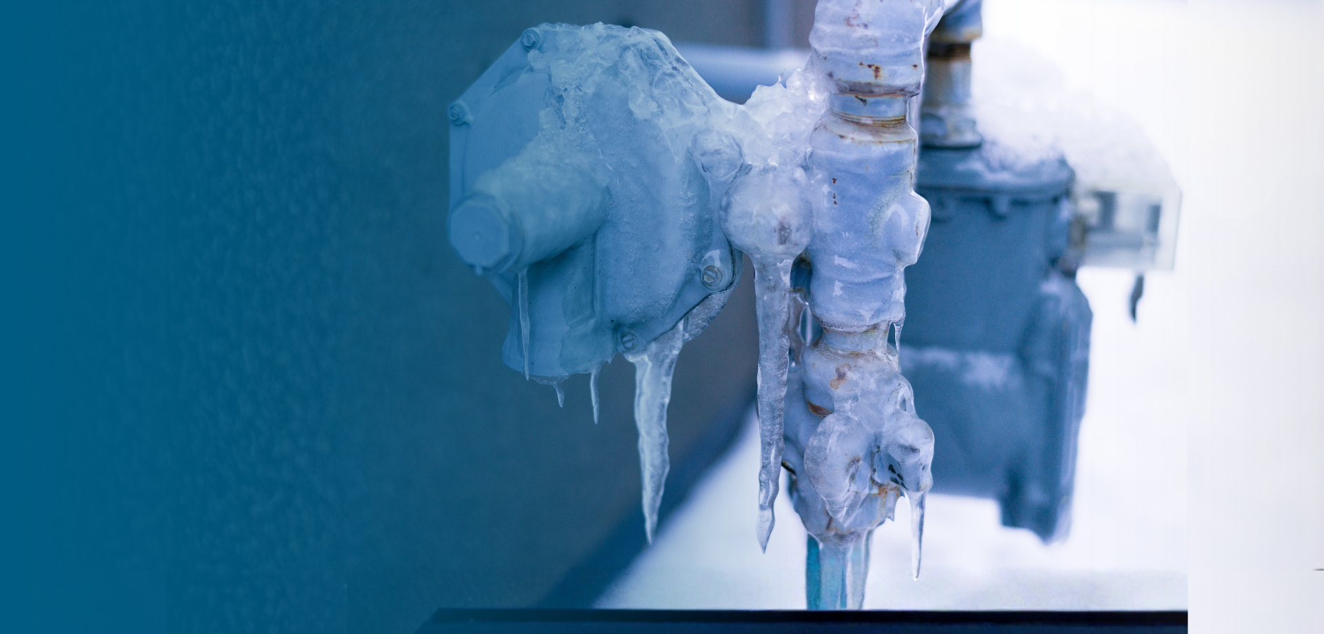 gas meter covered in ice