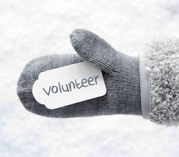 Wool Glove, Label, Snow, Text Volunteer